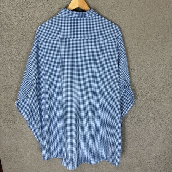 Peter Millar Shirt Men's XXL Blue Check Long Sleeve Button Up Polyester Casual - Picture 3 of 7
